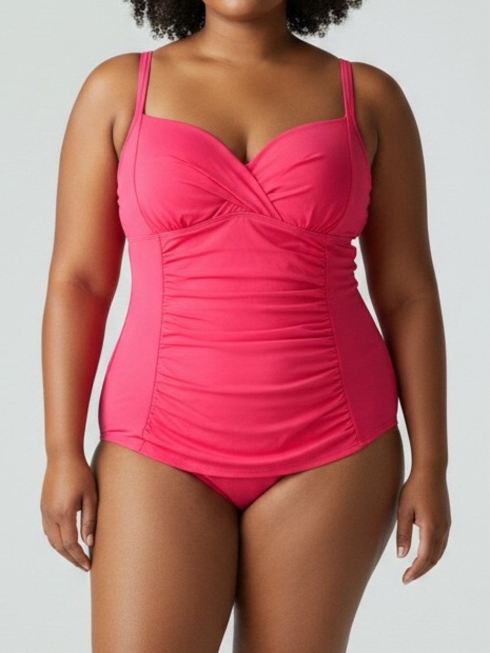 Torrid ruched one piece swimsuit pink